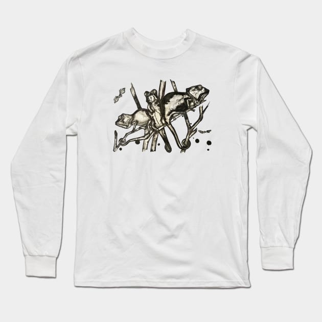 chameleon drawing Long Sleeve T-Shirt by Art by Taya 